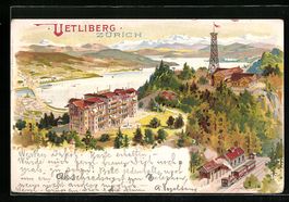 Litho Zürich, Uetliberg mit Hotel und B