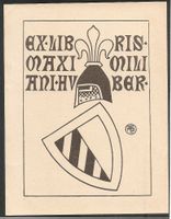 Ex-libris héraldique Max. HUBER Zürich, par Alois Balmer