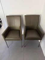 6 Echtleder Stühle in olivgrün