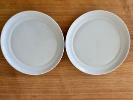 2 Langentahl Wandtellerchen 1972 neu zum bemalen