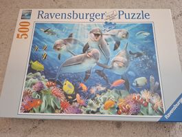 Ravensburger Puzzle, 500 Teile - Delfine im Ozean, Top!