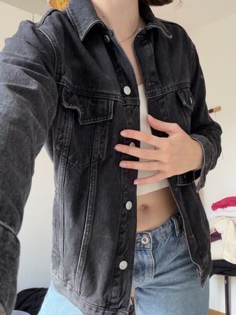 Damen Jeansjacke schwarz Grösse M guter Zustand