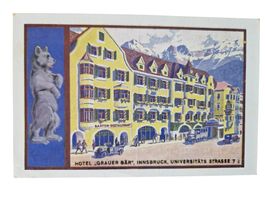 Prospekt Werbekarte Hotel Innsbruck 1950er