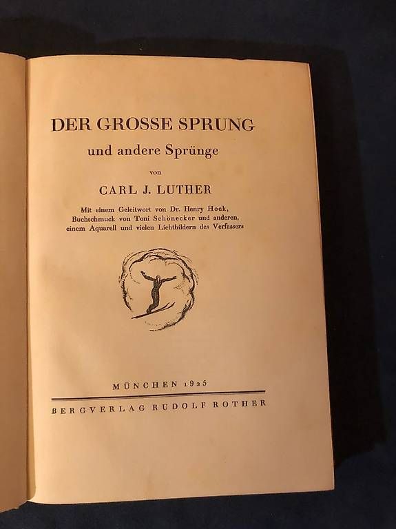 Libri: Der grosse Sprung / Carl J. Luther / 1925 / – Usato da Eschlikon TG venduto da Farewell01 1