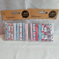 16 Bunte Holzklämmerli Originalverpackt div. Designs