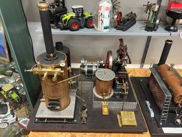 Stuart Beam Dampfmaschine mit Kohlekessel