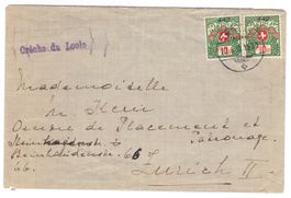 Lettre taxée pour Zürich