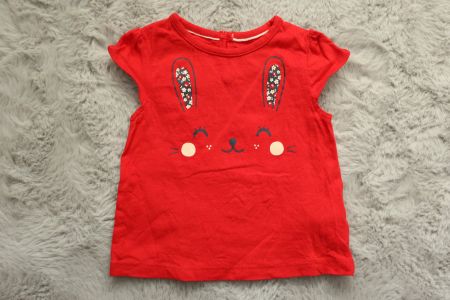 Baby T-Shirt C&A rot Grösse 68 Hasenmotiv - Top Zustand