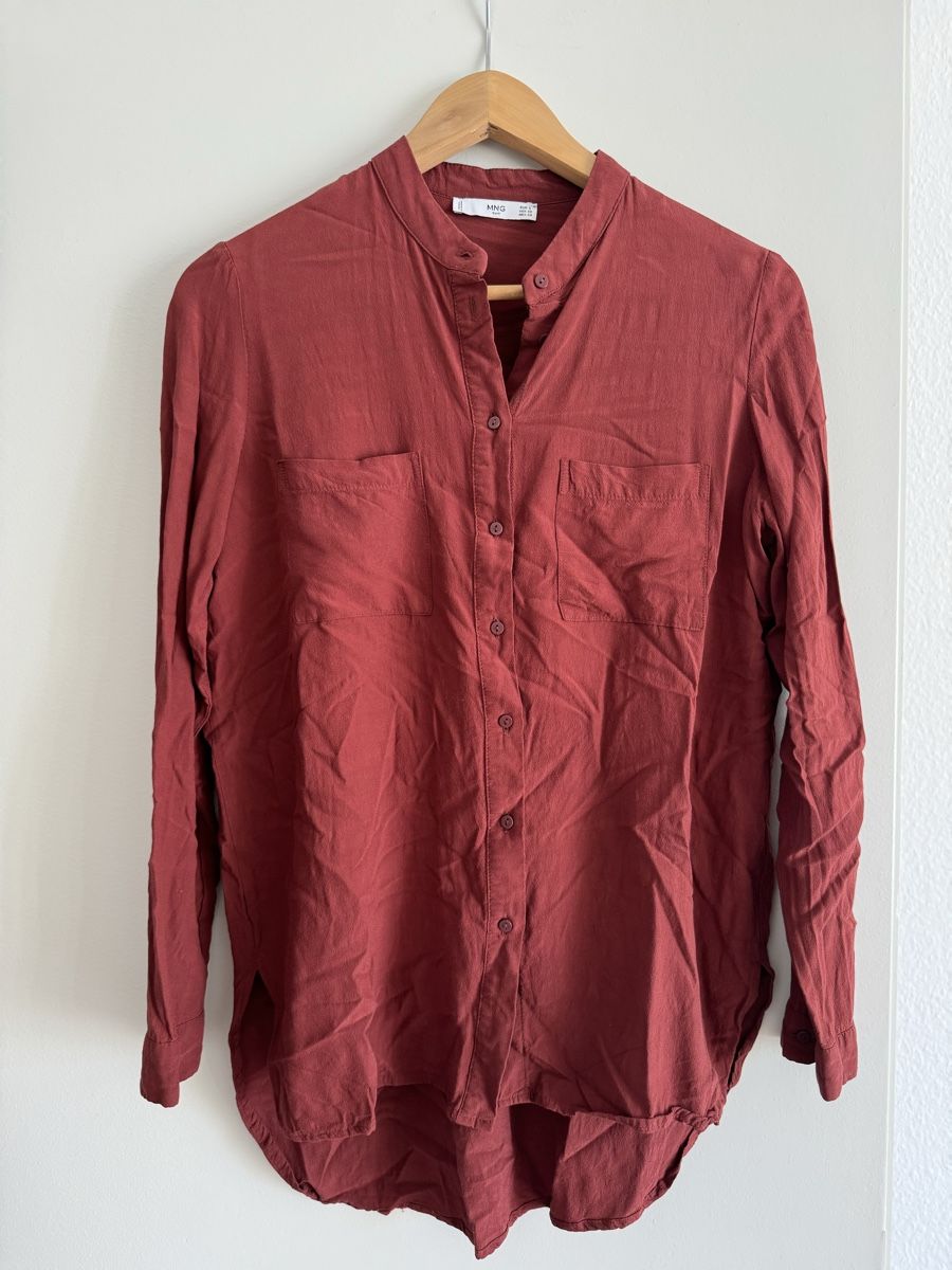 Mango Blusen: Rote Hemdbluse, Mango Suit, Gr. S – Gebraucht aus Zürich von mybuybye