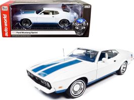 FORD MUSTANG FASTBACK 1972 WEISS/BLAU 1:18 AUTOWORLD