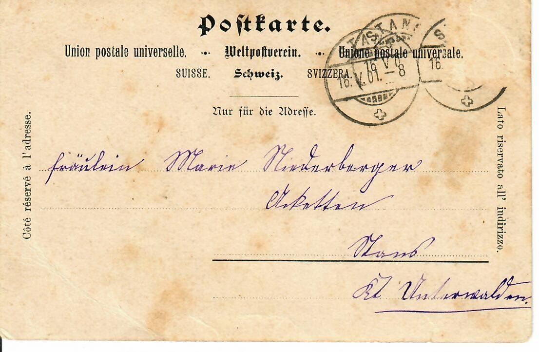 Ansichtskarten: Hotel zur Krone Buochs  1901 – Gebraucht aus Hochdorf von Ziegel-16 1
