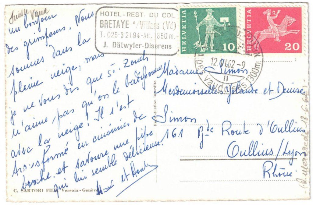 Ansichtskarten: Villars - Col de Bretaye – Gebraucht aus Binningen von Mountainrider 1
