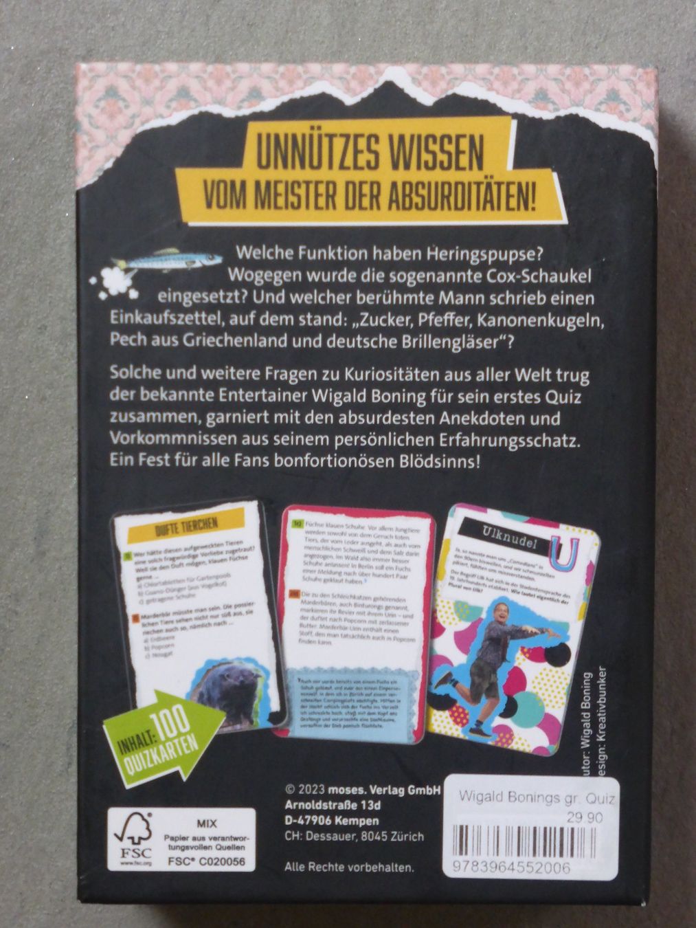 Giochi: Wigald Boning Grosses Quiz Spiel – Nuovo (secondo la descrizione) da Kefikon TG venduto da sandragruen 1