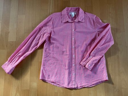 H&M Bluse rot/weiss kariert mit Rückenfalten Gr.44