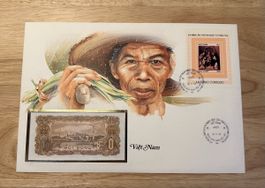 Banknoten Brief Vietnam 1 Dong