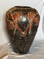 Herbstliche XXL Keramikvase, braun-rot, 55cm hoch