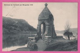 Denkmal der Schlacht am Morgarten gel 1910 Stabstempel