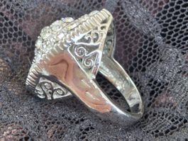 Funkelnder Cocktail Ring Oval, Modeschmuck opulent Gr. 18 mm