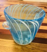 Venini For Disaronno Hand Blown Art Glass Ice Bucket Blue