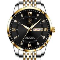 Edle Herrenuhr Stahlband Armbanduhr Datum Wochentag