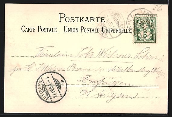 Cartoline postali: Litho Buchs-Werdenberg, Das Schloss, Blu – Usato da Berlin venduto da bartko-reher 1