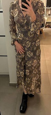beautiful floral print dress with embroidery size S/M