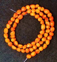 1 Strang echte rare natürliche dunkel-orange Korallen Perlen