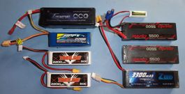 8 Stück Lipos für Autos und Flugis, 2, 3 und 4 Zellen