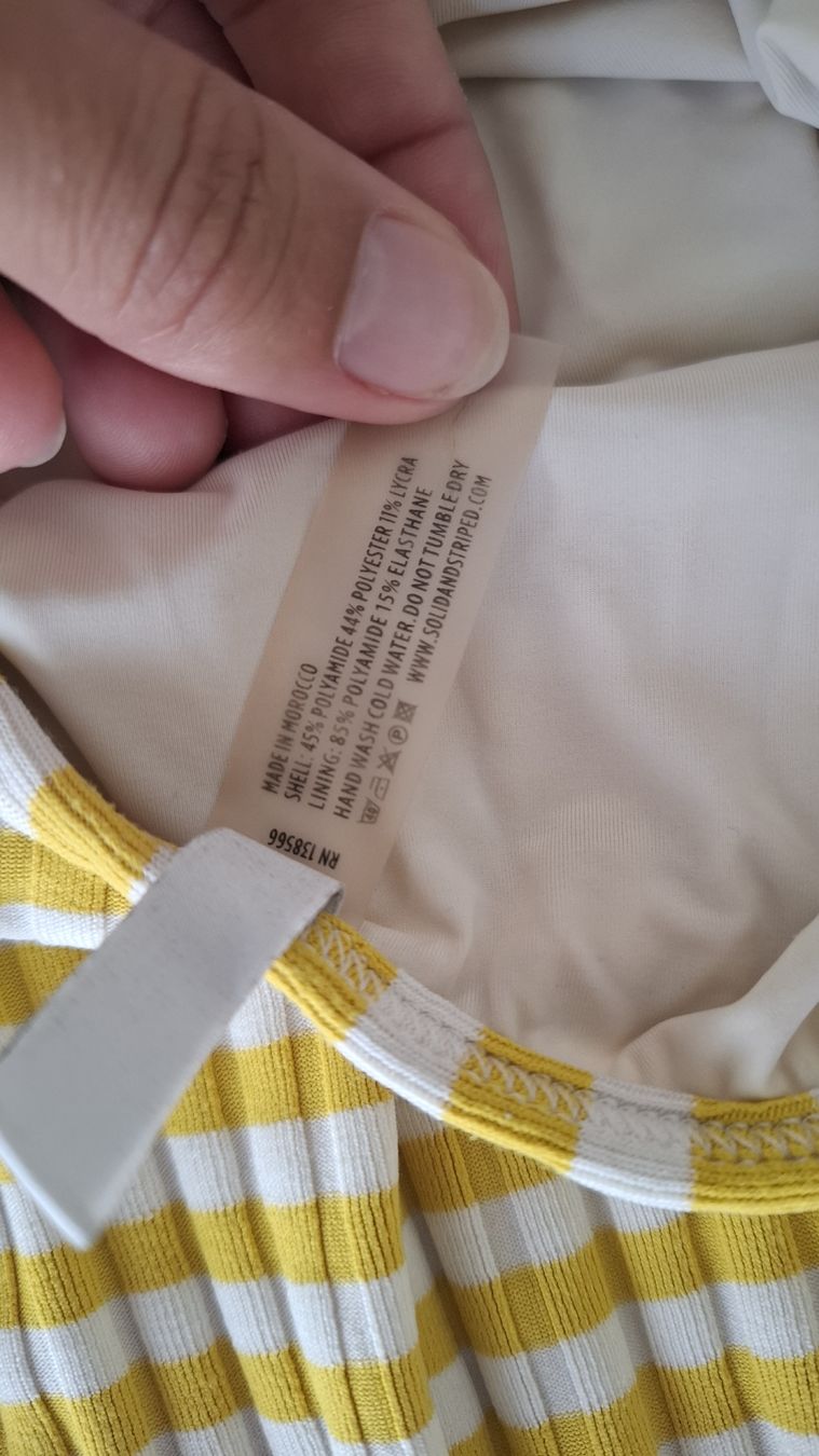 Badekleider & Bikinis: Solid & Striped Badeanzug, gelb/weiss, Grösse S, Top! – Gebraucht aus Münchenstein von sabrinchen02 3