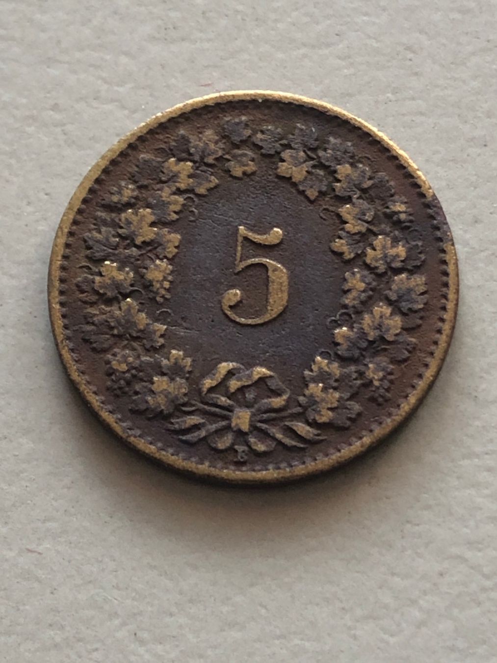 Tutti le monete: 5 Rp. 1918 Messing – Usato da Schötz venduto da Odpa 1