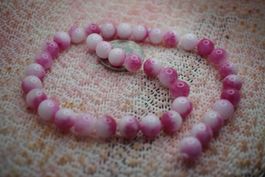 Kugel Strang  Rosa    look  10mm  Imitat aus Quarz&Mangan
