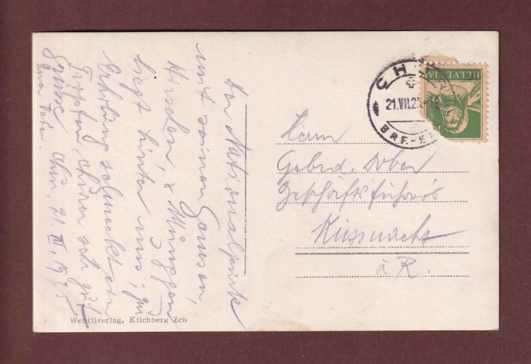 Ansichtskarten: MURMELTIERE - 1925 – Gebraucht aus Pully von nicecards-shop 1