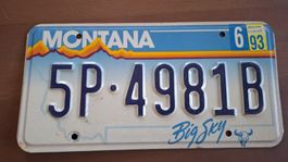 Nummernschild USA  Plaque d'immatriculation Montana 