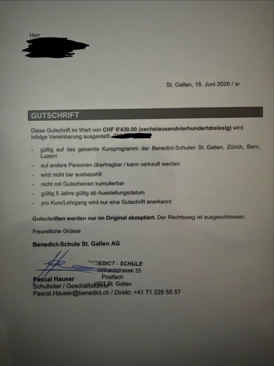 Buoni: Gutschrift Benedict Schulen – Nuovo e nell'imballaggio originale da widnau venduto da BOSBOS