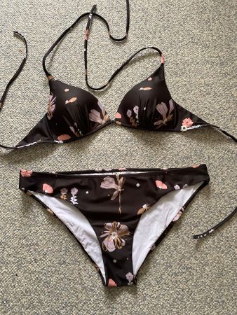 Maloja Bikini Gr. M/XL, Deep Black Flora