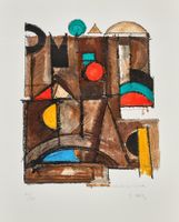 Mirer Rudolf "Nächtliche Stadt" Original handsignierte Litho