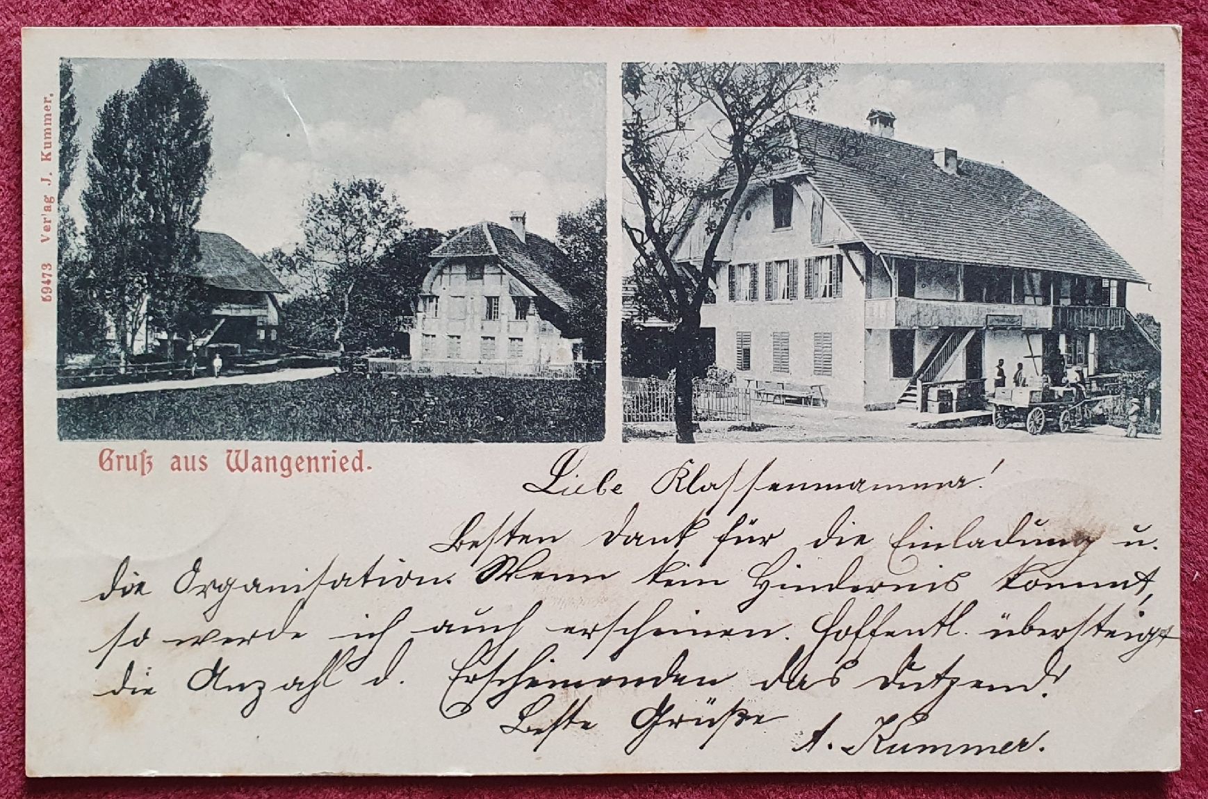Cartoline postali: Gruss aus Wangenried 1906 – Usato da Kreuzlingen venduto da Rschweiz1