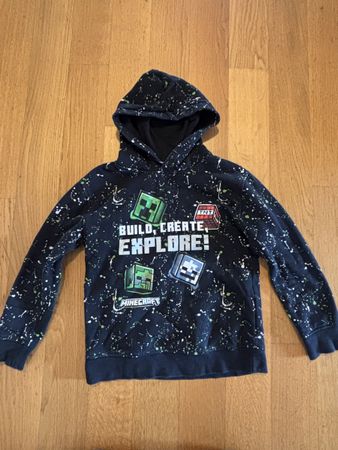 Minecraft Kapuzenpullover schwarz mit Muster gebraucht