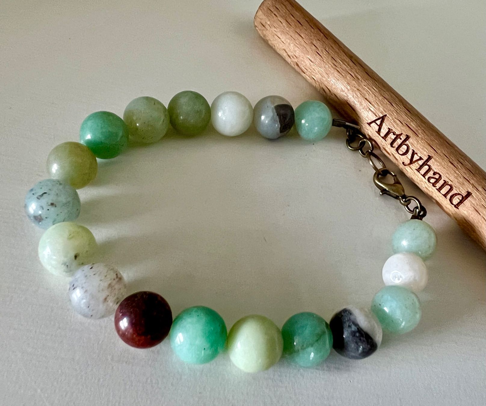 Armbänder & -reifen: Edelstein Armband Chalcedon & Aventurin - Unikat – Gebraucht aus Ruswil von artbyhand 3