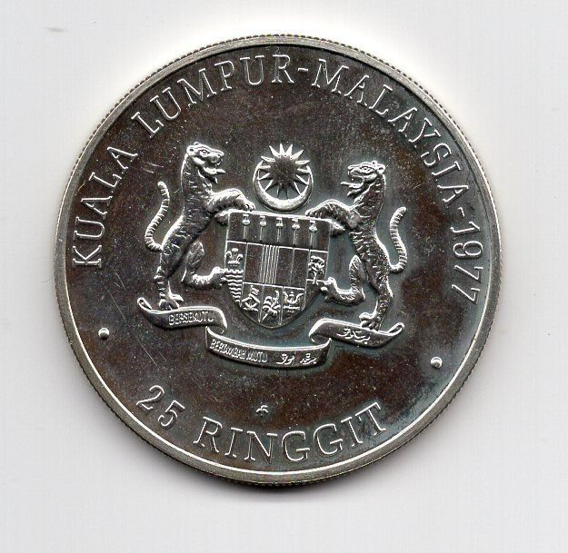 Alle Münzen: (2289) Malaysia, 25 Ringgit 1977, Landkarte, stgl – Gebraucht aus Rüthi (Rheintal) von erdnuessli1