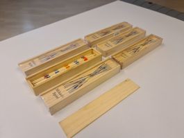 Mikado Spiel im Holzkasten/ 6 Stk. Konvolut NEU