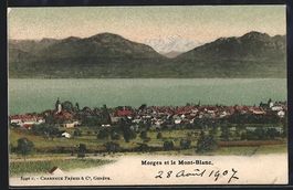 Morges, Vue Générale et le Mont-Blanc