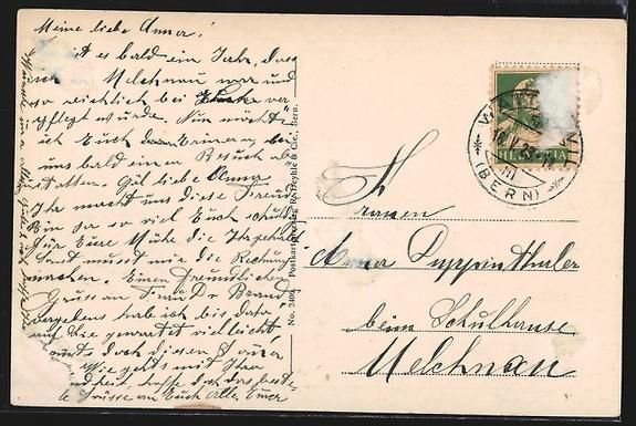 Cartes postales: AK Wattenwil, Schulhaus und Kirche, 1923 – D'occasion à Berlin par bartko-reher 1