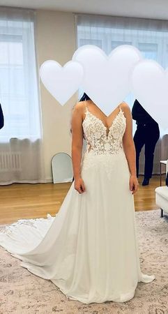 Neues Hochzeitskleid A-Linie "Debra" von Modeca, Gr. 36