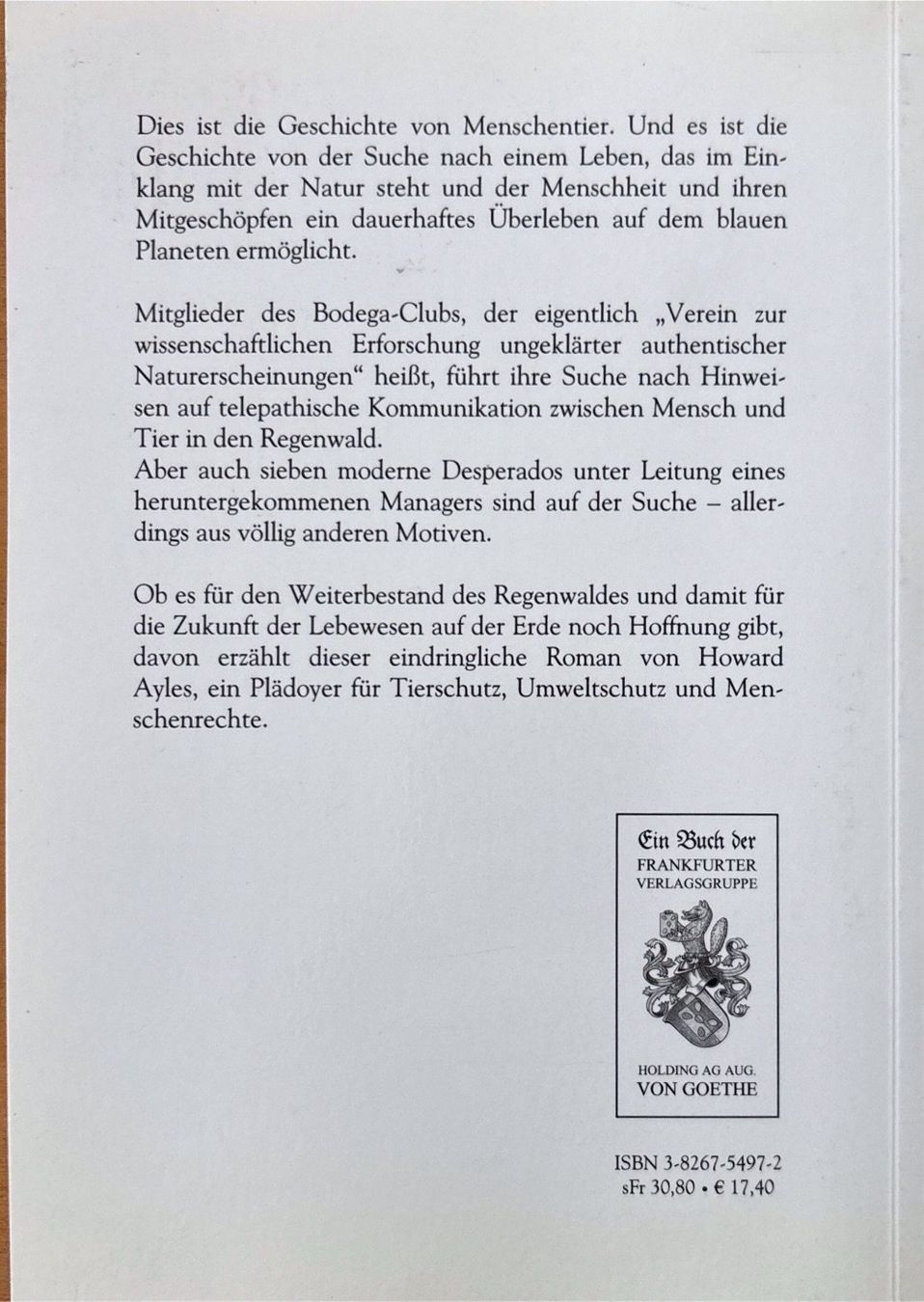 Libri: Ayles Howard, Menschentier – Nuovo (secondo la descrizione) da Sarnen venduto da Livres 1