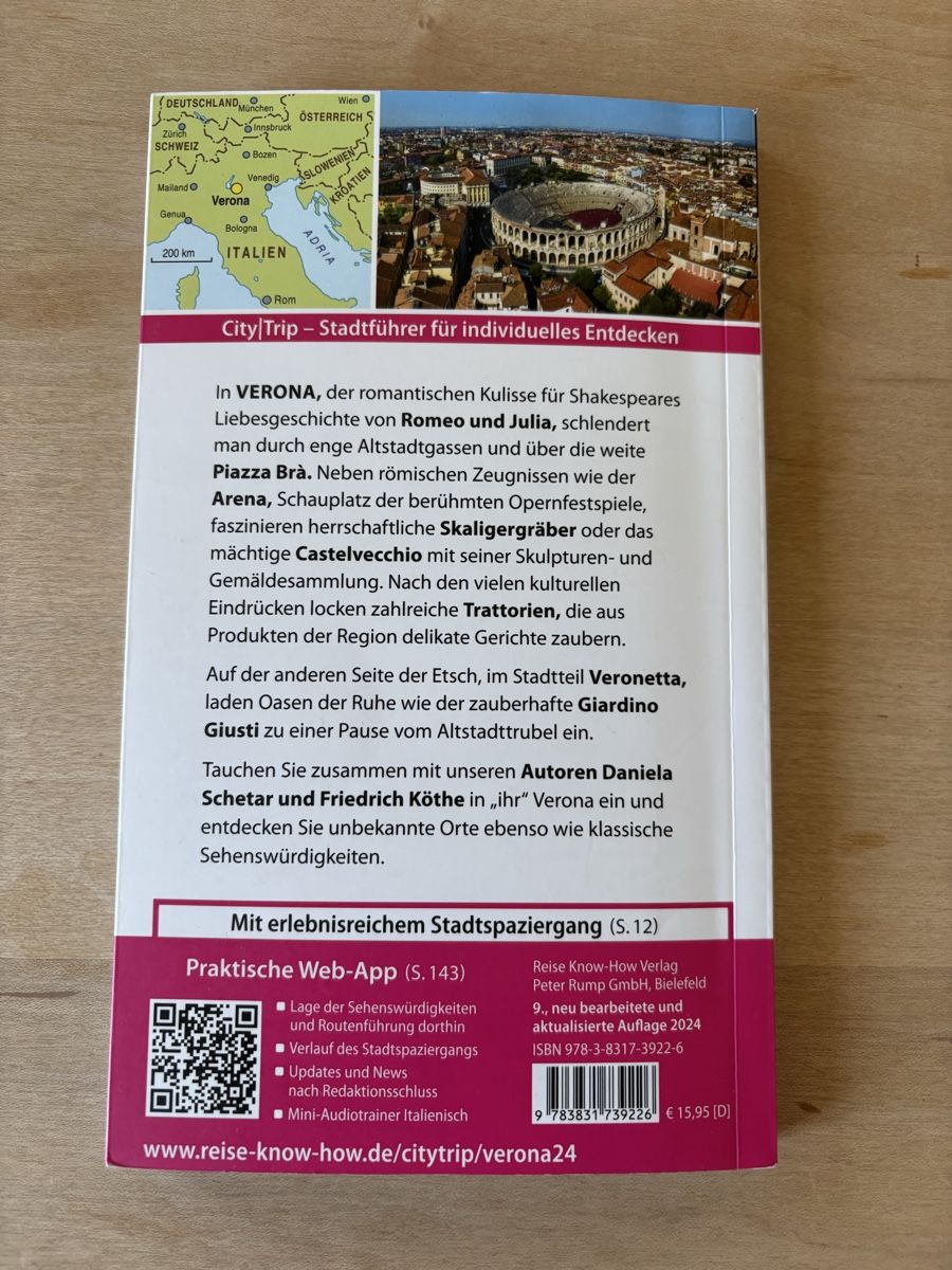 Libri: Reise Know-how CityTrip Verona – Usato da Zürich venduto da Interpol 1