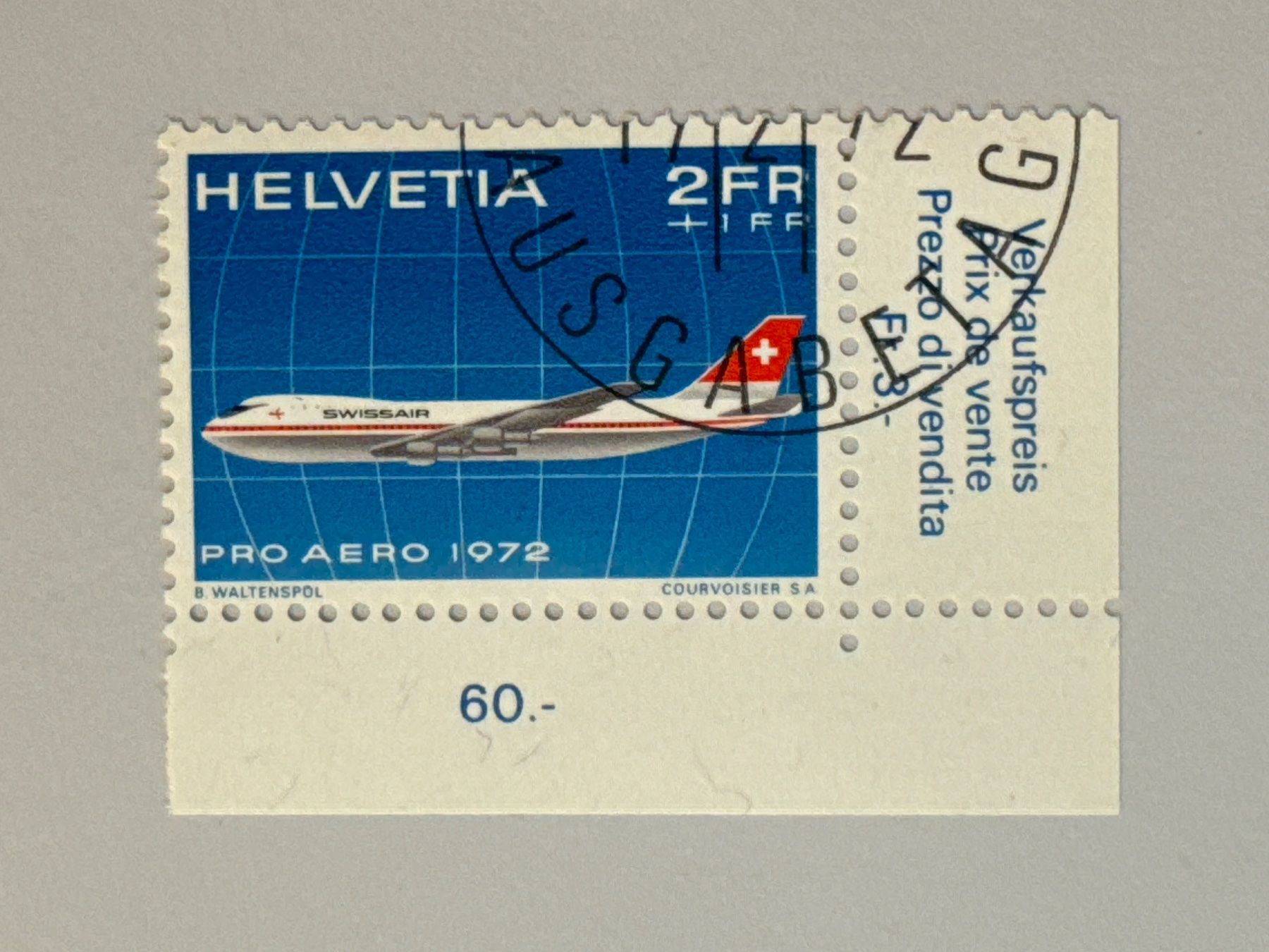 Tutti i francobolli: 1972, Pro Aero, ET Stempel – Usato da Küssnacht am Rigi venduto da POSTOMASTER