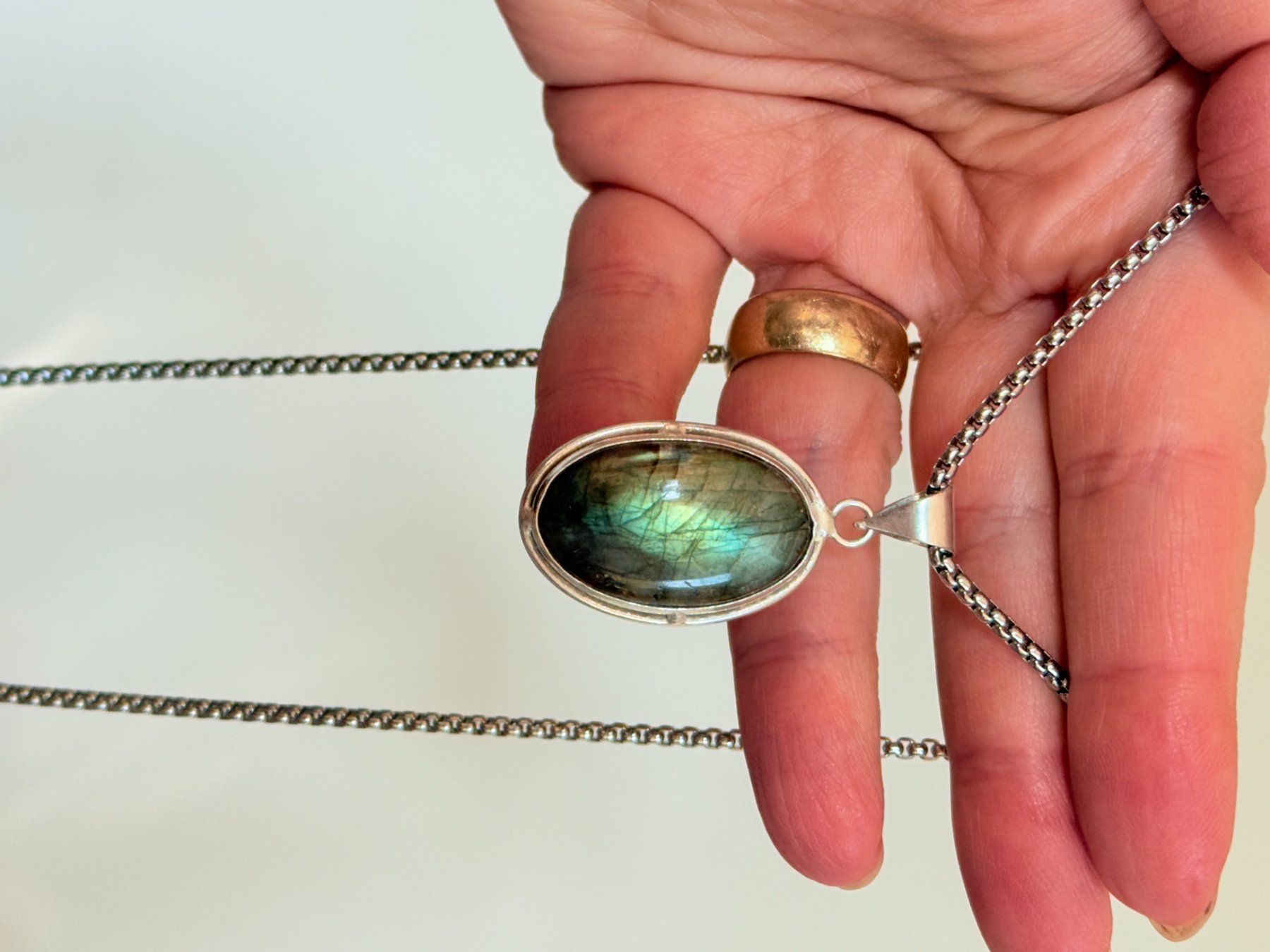 Catenine: Collier Labradorite - Élégance Naturelle ✨ – Nuovo e nell'imballaggio originale da Genève venduto da AGBERG 7