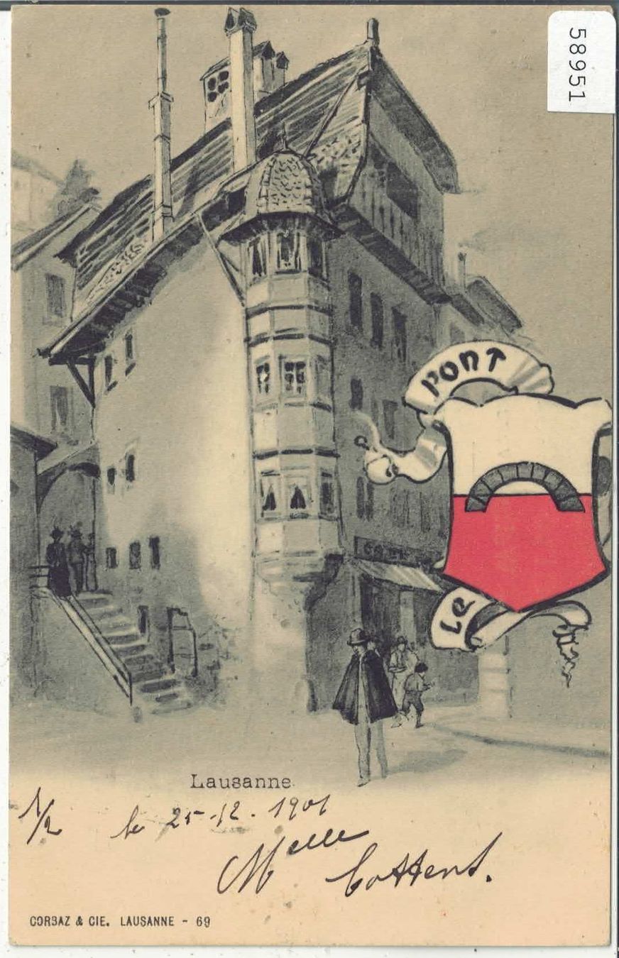 Cartoline postali: Lausanne - Le Pont - animee – Usato da Ettingen venduto da Kartenplanet