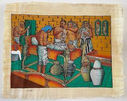 Original Ägyptischer weiße Papyrus Handgemalt die Mumifizier